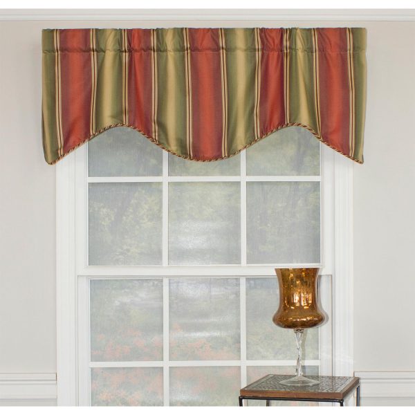 RLF Home Meri Weather Corded Cornice 100% Cotton with Fully Lined 3 Rod Pocket Valnance for Windows 50 x 17 Garden - 图片 2