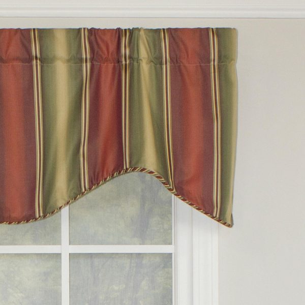 RLF Home Meri Weather Corded Cornice 100% Cotton with Fully Lined 3 Rod Pocket Valnance for Windows 50 x 17 Garden - 图片 3