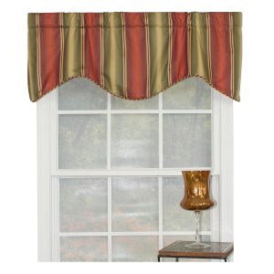 RLF Home Meri Weather Corded Cornice 100% Cotton with Fully Lined 3 Rod Pocket Valnance for Windows 50 x 17 Garden