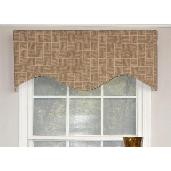 RLF Home Tobago Corded Cornice 100% Cotton with Fully Lined 3 Rod Pocket Valnance for Windows 50 x 17 Seashell - 图片 2