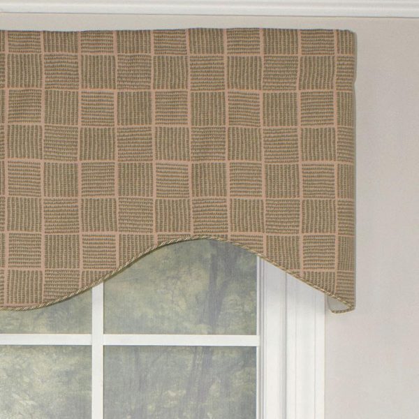 RLF Home Tobago Corded Cornice 100% Cotton with Fully Lined 3 Rod Pocket Valnance for Windows 50 x 17 Seashell - 图片 3
