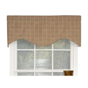 RLF Home Tobago Corded Cornice 100% Cotton with Fully Lined 3 Rod Pocket Valnance for Windows 50 x 17 Seashell