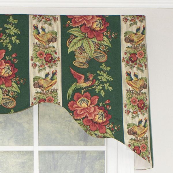 RLF Home Rochelle Dutchess 100% Cotton with Fully Lined 3 Rod Pocket Valnance for Windows 50 x 17 Green - 图片 3