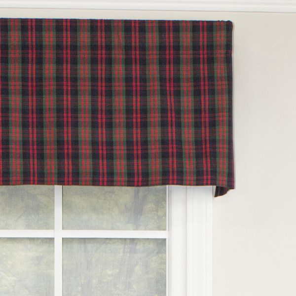 RLF Home Timeless Plaid Tailored 100% Cotton with Fully Lined 3 Rod Pocket Valnance for Windows 50 x 14 Multi - 图片 3