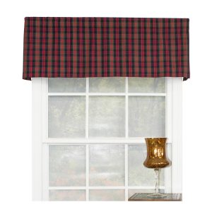 RLF Home Timeless Plaid Tailored 100% Cotton with Fully Lined 3 Rod Pocket Valnance for Windows 50 x 14 Multi