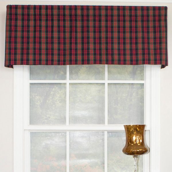RLF Home Timeless Plaid Tailored 100% Cotton with Fully Lined 3 Rod Pocket Valnance for Windows 50 x 14 Multi - 图片 5