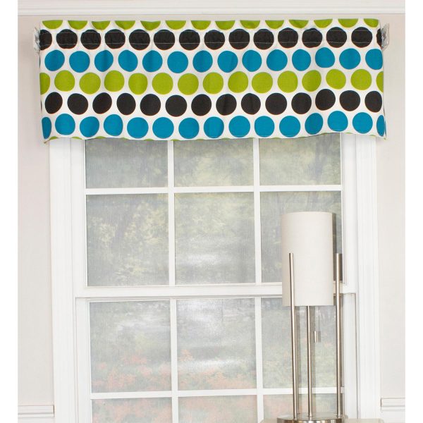 RLF Home Fanci Tailored 100% Cotton with Fully Lined 3 Rod Pocket Valnance for Windows 50 x 14 Multi - 图片 2