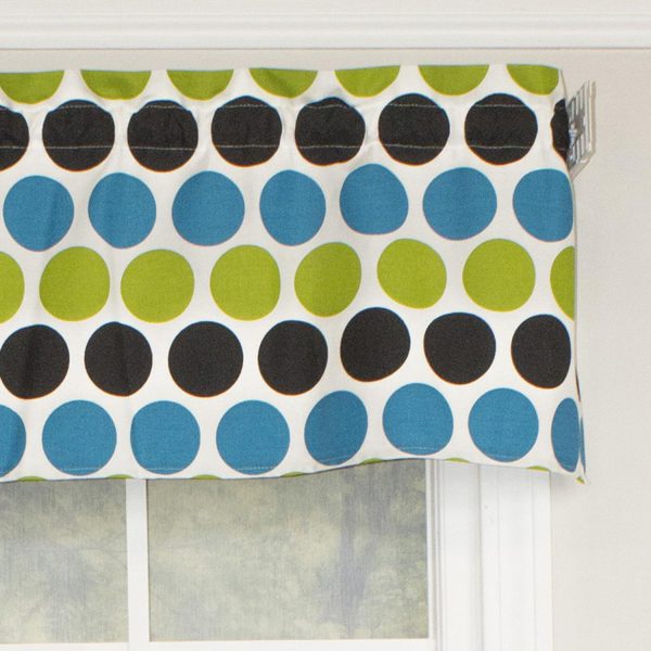 RLF Home Fanci Tailored 100% Cotton with Fully Lined 3 Rod Pocket Valnance for Windows 50 x 14 Multi - 图片 3