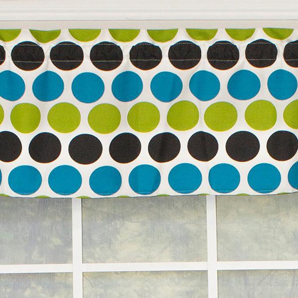 RLF Home Fanci Tailored 100% Cotton with Fully Lined 3 Rod Pocket Valnance for Windows 50 x 14 Multi - 图片 5