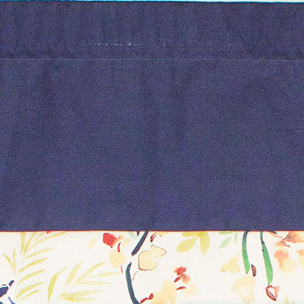 RLF Home Tail Feather Banded 100% Cotton with Fully Lined 3 Rod Pocket Valnance for Windows 50 x 15 Navy - 图片 4