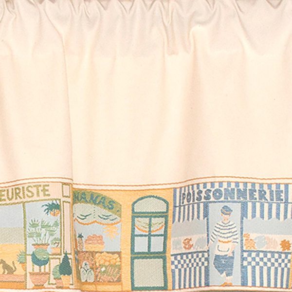RLF Home Jour De Shopping Banded 100% Cotton with Fully Lined 3 Rod Pocket Valnance for Windows 50 x 15 Ivory - 图片 4
