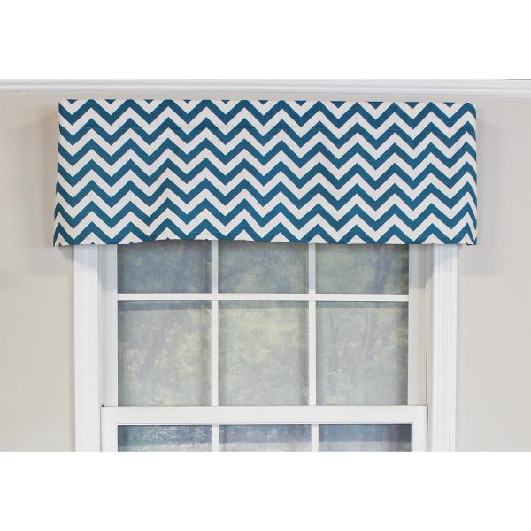 RLF Home Zig-Zag Tailored 100% Cotton with Fully Lined 3 Rod Pocket Valnance for Windows 50 x 14 - 图片 2