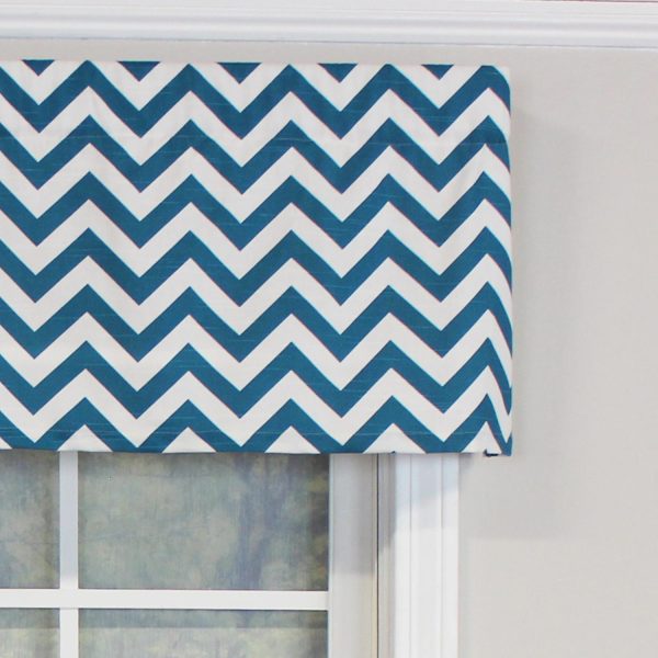 RLF Home Zig-Zag Tailored 100% Cotton with Fully Lined 3 Rod Pocket Valnance for Windows 50 x 14 - 图片 3