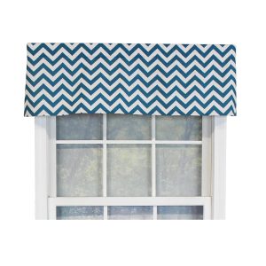 RLF Home Zig-Zag Tailored 100% Cotton with Fully Lined 3 Rod Pocket Valnance for Windows 50 x 14