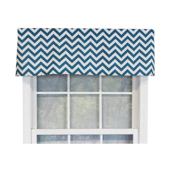 RLF Home Zig-Zag Tailored 100% Cotton with Fully Lined 3 Rod Pocket Valnance for Windows 50 x 14