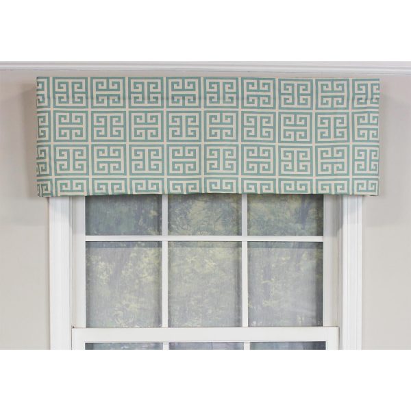 RLF Home Towers Tailored 100% Cotton with Fully Lined 3 Rod Pocket Valnance for Windows 50 x 14 Turquoise - 图片 2
