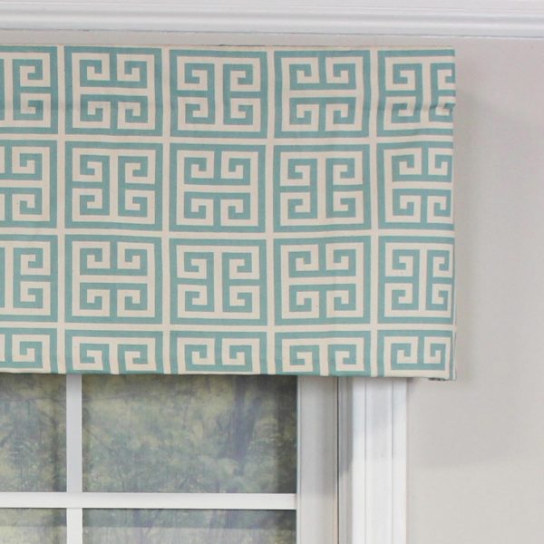 RLF Home Towers Tailored 100% Cotton with Fully Lined 3 Rod Pocket Valnance for Windows 50 x 14 Turquoise - 图片 3