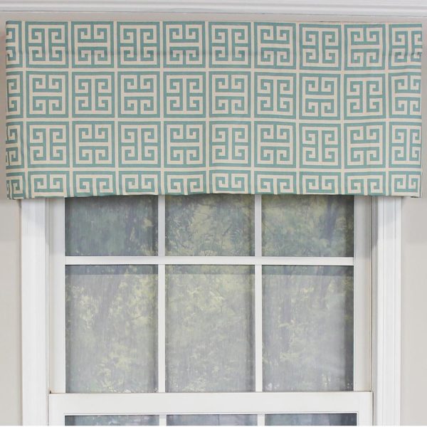 RLF Home Towers Tailored 100% Cotton with Fully Lined 3 Rod Pocket Valnance for Windows 50 x 14 Turquoise - 图片 5