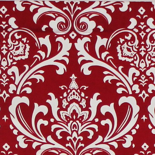 RLF Home Royal Damask Tailored 100% Cotton with Fully Lined 3 Rod Pocket Valnance for Windows 50 x 14 Red - 图片 4