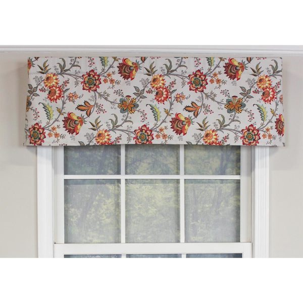 RLF Home Island Gem Tailored 100% Cotton with Fully Lined 3 Rod Pocket Valnance for Windows 50 x 14 Silver - 图片 2