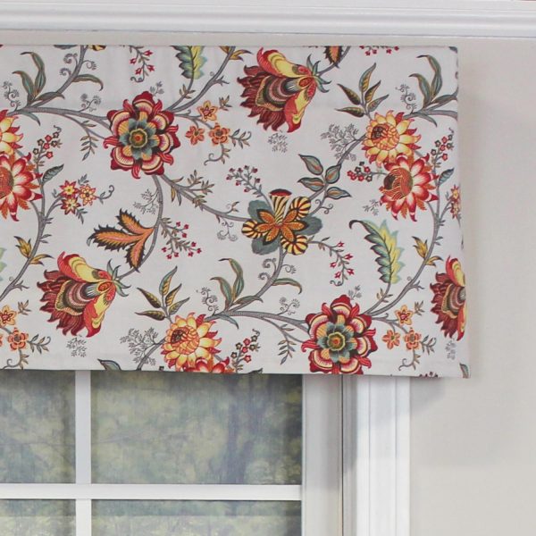 RLF Home Island Gem Tailored 100% Cotton with Fully Lined 3 Rod Pocket Valnance for Windows 50 x 14 Silver - 图片 3