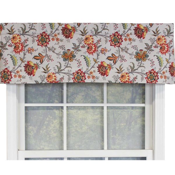 RLF Home Island Gem Tailored 100% Cotton with Fully Lined 3 Rod Pocket Valnance for Windows 50 x 14 Silver