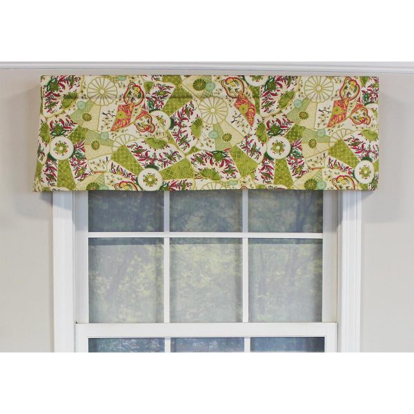 RLF Home Selene Tailored 100% Cotton with Fully Lined 3 Rod Pocket Valnance for Windows 50 x 14 Multi - 图片 2