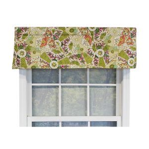 RLF Home Selene Tailored 100% Cotton with Fully Lined 3 Rod Pocket Valnance for Windows 50 x 14 Multi