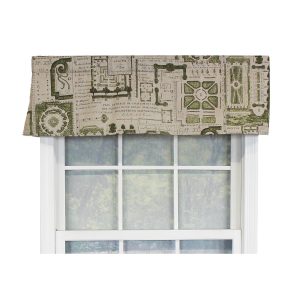 RLF Home Le Jardin Tailored 100% Cotton with Fully Lined 3 Rod Pocket Valnance for Windows 50 x 14