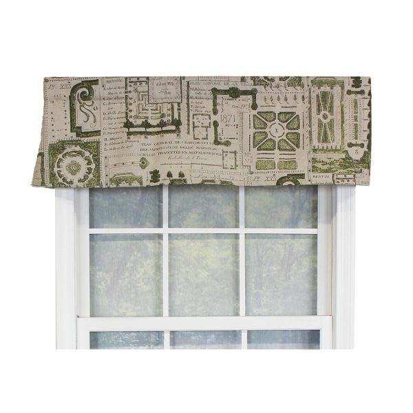 RLF Home Le Jardin Tailored 100% Cotton with Fully Lined 3 Rod Pocket Valnance for Windows 50 x 14