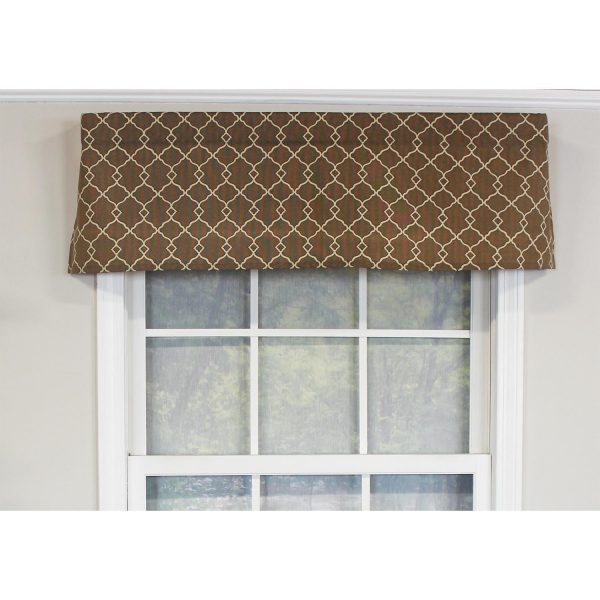 RLF Home Chippendale Tailored 100% Cotton with Fully Lined 3 Rod Pocket Valnance for Windows 50 x 14 Café - 图片 2