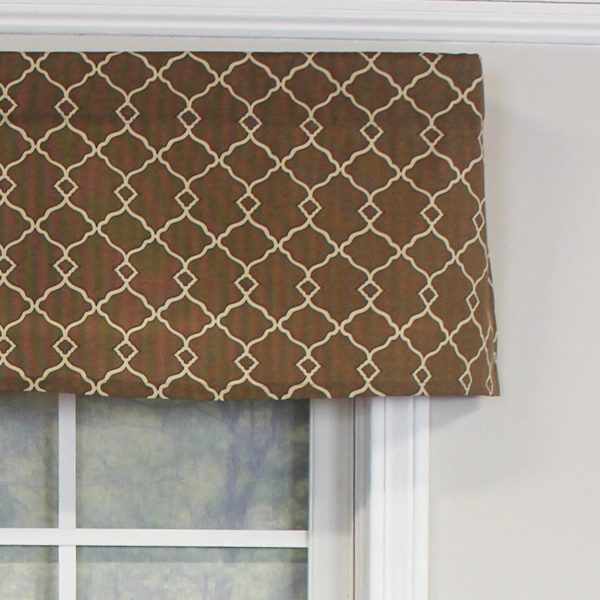 RLF Home Chippendale Tailored 100% Cotton with Fully Lined 3 Rod Pocket Valnance for Windows 50 x 14 Café - 图片 3