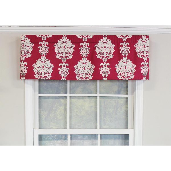 RLF Home Free Spin Tailored 100% Cotton with Fully Lined 3 Rod Pocket Valnance for Windows 50 x 14 Red - 图片 2
