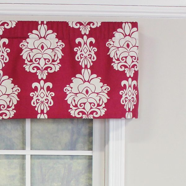 RLF Home Free Spin Tailored 100% Cotton with Fully Lined 3 Rod Pocket Valnance for Windows 50 x 14 Red - 图片 3