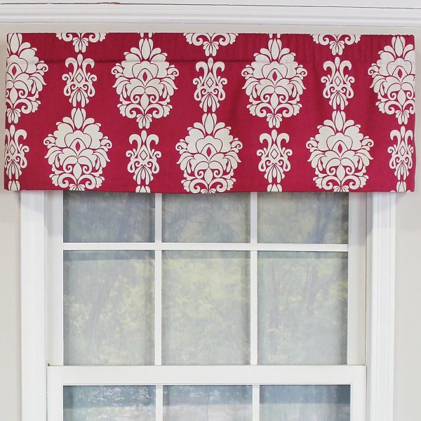 RLF Home Free Spin Tailored 100% Cotton with Fully Lined 3 Rod Pocket Valnance for Windows 50 x 14 Red - 图片 5