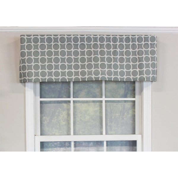 RLF Home Ringlets Tailored 100% Cotton with Fully Lined 3 Rod Pocket Valnance for Windows 50 x 14 Gray - 图片 2