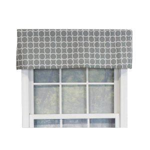 RLF Home Ringlets Tailored 100% Cotton with Fully Lined 3 Rod Pocket Valnance for Windows 50 x 14 Gray