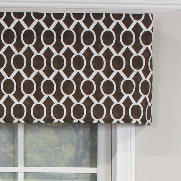 RLF Home Sydney Tailored 100% Cotton with Fully Lined 3 Rod Pocket Valnance for Windows 50 x 14 Brown - 图片 3