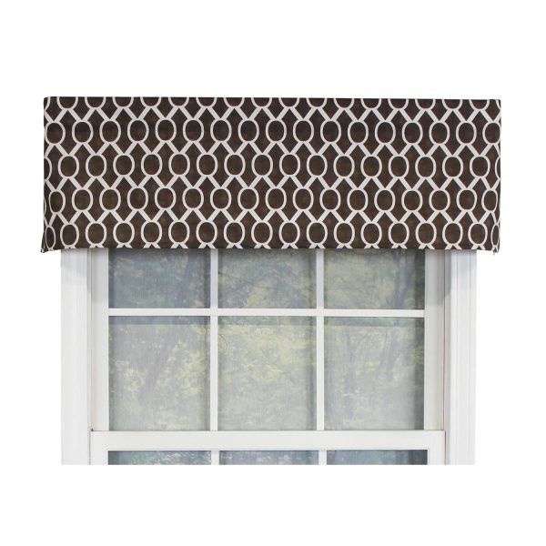 RLF Home Sydney Tailored 100% Cotton with Fully Lined 3 Rod Pocket Valnance for Windows 50 x 14 Brown