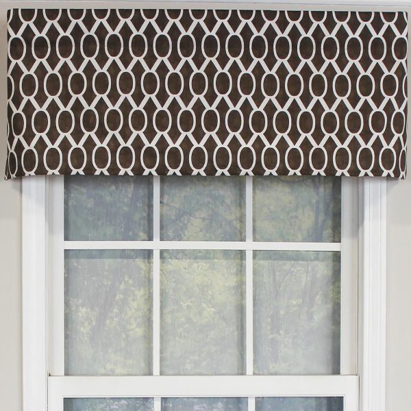 RLF Home Sydney Tailored 100% Cotton with Fully Lined 3 Rod Pocket Valnance for Windows 50 x 14 Brown - 图片 5