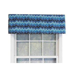 RLF Home See Saw Tailored 100% Cotton with Fully Lined 3 Rod Pocket Valnance for Windows 50 x 14