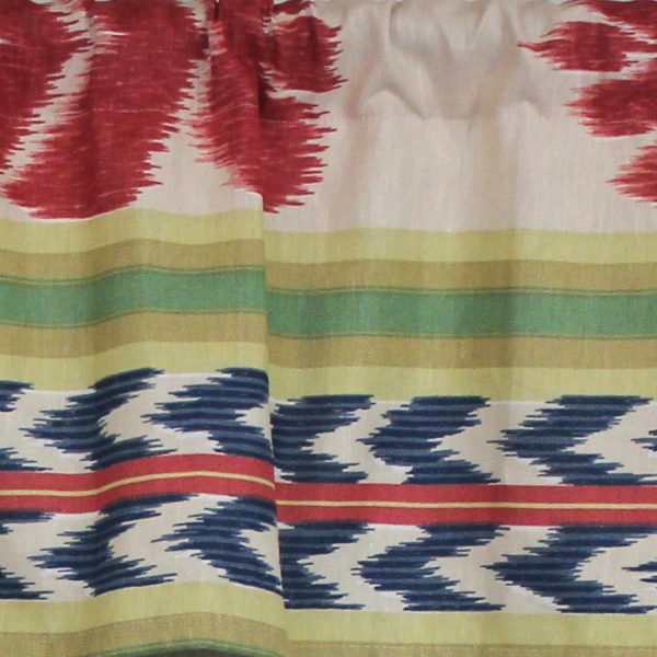 RLF Home Aztec Tailored 100% Cotton with Fully Lined 3 Rod Pocket Valnance for Windows 50 x 14 Multi - 图片 4
