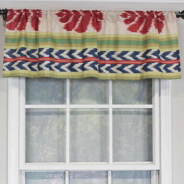 RLF Home Aztec Tailored 100% Cotton with Fully Lined 3 Rod Pocket Valnance for Windows 50 x 14 Multi - 图片 5