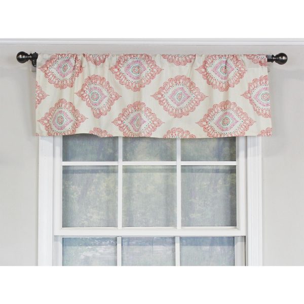 RLF Home Exquisite Tailored 100% Cotton with Fully Lined 3 Rod Pocket Valnance for Windows 50 x 14 Scarlet - 图片 2