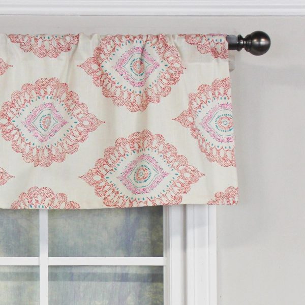 RLF Home Exquisite Tailored 100% Cotton with Fully Lined 3 Rod Pocket Valnance for Windows 50 x 14 Scarlet - 图片 3