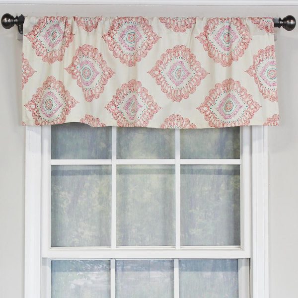 RLF Home Exquisite Tailored 100% Cotton with Fully Lined 3 Rod Pocket Valnance for Windows 50 x 14 Scarlet - 图片 5