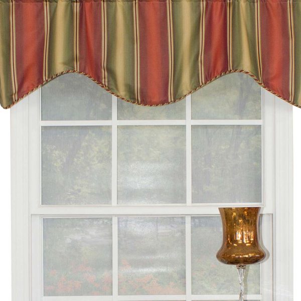 RLF Home Meri Weather Corded Cornice 100% Cotton with Fully Lined 3 Rod Pocket Valnance for Windows 50 x 17 Garden - 图片 5