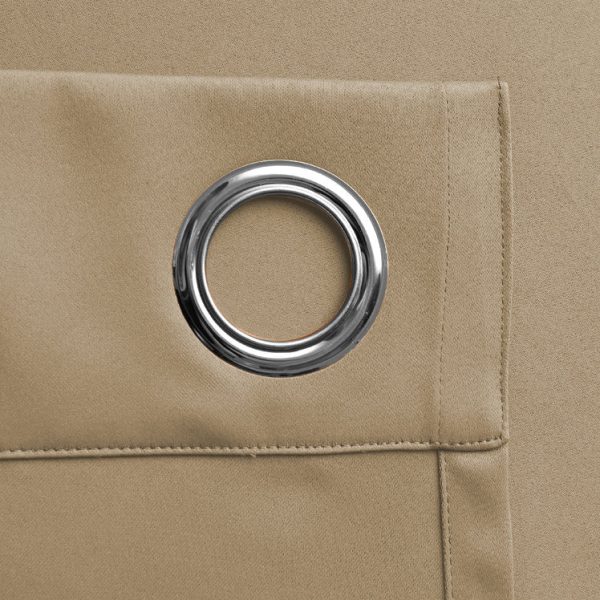 Blackout Ready Made Eyelet Curtains Beige - 图片 4