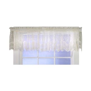 Habitat Mona Lisa Jacquard Scalloped Lace Tailored Valance - 56x15. Shell