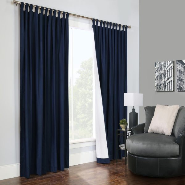 Thermalogic Weathermate Room Darkening UV Protection Tab Top Curtain Panel Pair for Windows Navy - 图片 2